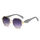 Trendy Polygonal Sunglasses – Stylish Metal Frame UV400 Shades for Women & Men