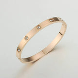 Gold Love Bangle Bracelet – Unisex Sparkling Trendy Wristwear