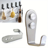 Ganchos de pared de acero inoxidable resistentes con doble orificio de 8/4 piezas, autoadhesivos e impermeables para baño.