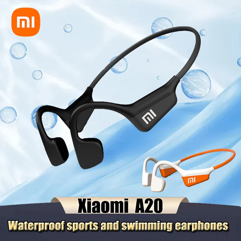 Auriculares inalámbricos de conducción ósea Xiaomi A20 compatibles con Bluetooth, TWS con micrófono, auriculares deportivos para natación