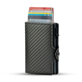 Slim RFID Blocking PU Leather Wallet – Minimalist Pop-Up Card Holder for Men & Women