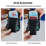 Slim RFID Blocking PU Leather Wallet – Minimalist Pop-Up Card Holder for Men & Women