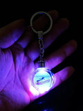Colorful LED Crystal Keychain with Laser-Engraved Love Design