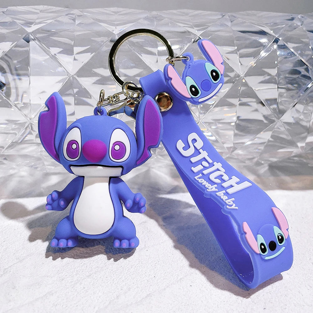 Lilo & Stitch Angel Stitch Keychain - Cute Anime Car Keyring & Gift