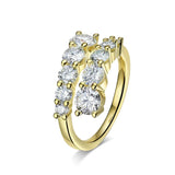 10-Stone Moissanite Eternity Band – D Color VVS1 Wedding Ring in Sterling Silver