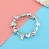 Pulsera de cadena de serpiente moderna con dijes y rastreador de estado de ánimo y actividad física para unisex - Aleación de zinc