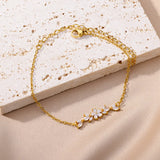 Pulsera de acero inoxidable con dijes de moda para mujer: diseño de plantas con cierre de pinza de langosta