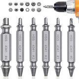 6-Piece Damaged Screw Extractor Set – High-Speed Steel Drill Bit Kit for Stripped and Broken Screws