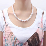 Elegant 925 Sterling Silver Freshwater Pearl Necklace – High Luster 6–11mm AAAA Round Pearls, 45cm for Women