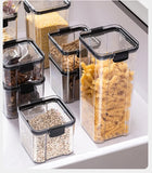 Tarro grande de plástico para almacenar granos de cocina: organizador de alimentos y recipiente para condimentos a prueba de humedad
