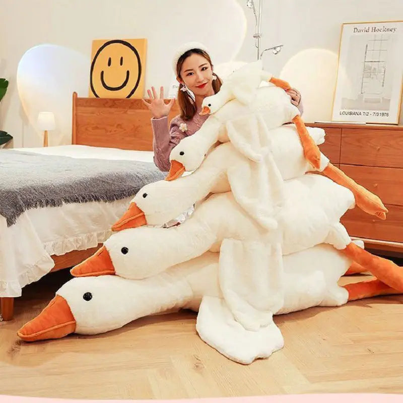 Giant Plush Duck Pillow – Soft Stuffed Animal Toy & Cuddle Cushion for Kids and Adults