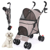Lightweight Folding Pet Stroller – Travel in Comfort & Style