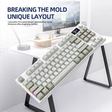 Hot-Swappable Mechanical Keyboard with Bluetooth, 2.4G Connectivity, Integrated Display, and PBT Keycaps