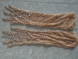 Luxurious Stretch Rhinestone Gloves Women Sparkling Crystal Mesh Long Perspective Gloves Dancer Singer Stage Wear Accessories
