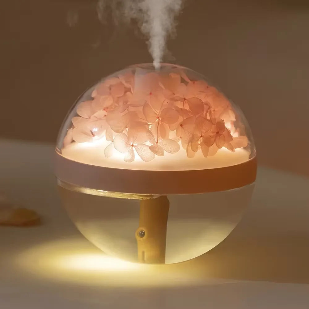 Humidificador de aire de 270 ml, recargable por USB, 800 mAh, humidificador de hidratación para el hogar, generador de niebla con luz LED de color, humidificador de flores