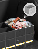 Collapsible Car Trunk Organizer - Large Capacity Storage Box with Reflective Strips
