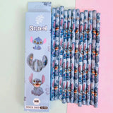 Disney Stitch Wooden HB Pencils – 12pc Colorful Anime Stationery Set for Kids & School Gifts