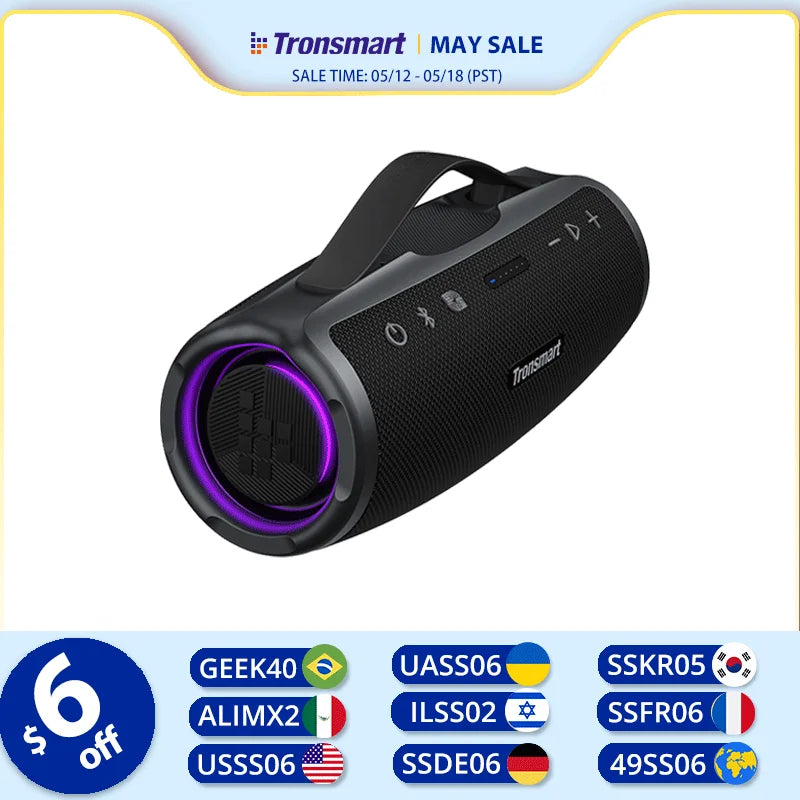 Portable 50W Bluetooth 5.3 Speaker with IPX7 Waterproof and Built-in Powerbank