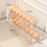 2-Tier Automatic Egg Dispenser for Refrigerator – Rolling Fridge Egg Organizer with Ladder Design