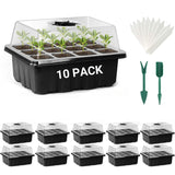 10-Pack Seed Starter Kit with Humidity Dome - 120 Cell Mini Greenhouse for Plants