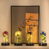 Eternal Red Silk Rose in Glass Dome – Romantic LED Light Gift for Valentine’s & Home Decor