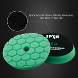 SPTA - Juego de 5 almohadillas de lana para pulido de coche, 3" (80 mm)/5" (125 mm)/6" (150 mm), para pulidora DA/RO/GA, pulidora, enceradora