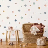 Modern Abstract Vinyl Wall Dot Stickers – Self-Adhesive Decorative Decals for Kids' Rooms & Nurseries