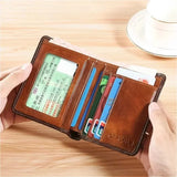 Men’s RFID Blocking Genuine Leather Wallet – Slim Trifold with Card, Coin & SIM Holder