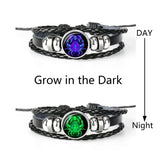Luminous Zodiac Charm Leather Bracelet