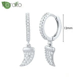 Sterling Silver Zircon Hoop Earrings for Women – Elegant Star & Heart Design