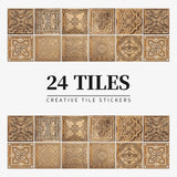 Juego de 24 pegatinas de azulejos de colores claros para pared, papel tapiz para renovación del hogar, cocina, baño, impermeables, autoadhesivas
