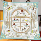 Women’s Printed Polyester Scarf – Fashion Square Wrap for All Seasons