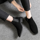 Men’s Chelsea Boots – Comfortable Slip-On Cow Suede Boots with Rubber Outsole for All-Day Wear