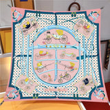 Women’s Printed Polyester Scarf – Fashion Square Wrap for All Seasons