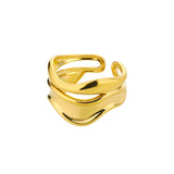 Minimalist Gold Beaded Ring – Adjustable Stainless Steel, Waterproof & Hypoallergenic