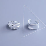 925 Sterling Silver Irregular Geometric Ring – Minimalist Jewelry for Women