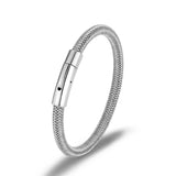 Men's Stainless Steel Wire Rope Charm Bracelet