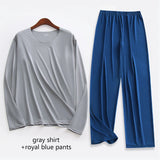 Men’s Solid Color Polyester Spandex Pajamas – Lightweight & Comfortable Sleepwear