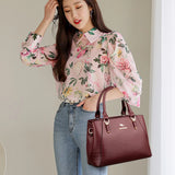 Vintage Leather Bucket Bag for Women – Soft Genuine Leather Handbag with Multiple Pockets