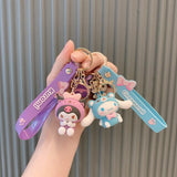 Sanrio Hello Kitty Keychain Set - Cute Kuromi & Cinnamoroll Keyrings for Girls