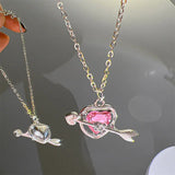 Trendy Heart-Shaped Mood Pendant Necklace for Women