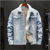 Men’s Thick Winter Denim Jacket – Casual Loose Fit Outerwear