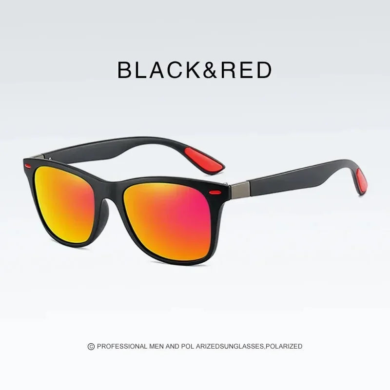 Vintage Square Polarized Sunglasses – UV400 Retro Eyewear for Men