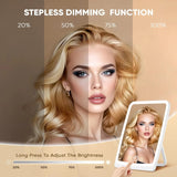 Rechargeable LED Makeup Mirror with 3-Color Lighting & Touch Control – Portable Vanity Mirror