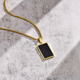 Stainless Steel Military Dog Tag Necklace for Men – Black & Silver with Box Chain
