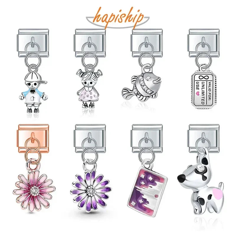 Pulsera de acero inoxidable con eslabones en forma de corazón: joyería unisex elegante y duradera
