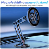McGiLLon MagSafe 720° Rotating Magnetic Car Phone Holder – Foldable, Air Vent & Dashboard Mount