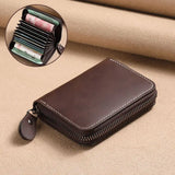 Men’s Split Leather Wallet – Stylish Short Card Holder with Zipper & Multi-Slot Design