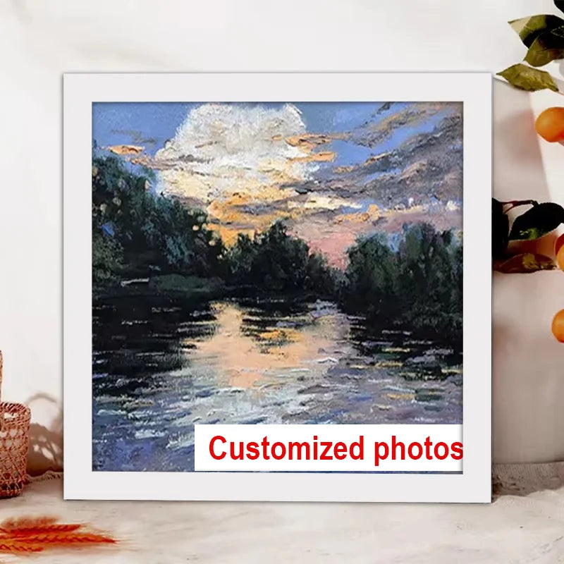 Rustic Square Wood Photo Frame for Wall or Table Display