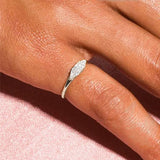 Elegant Hexagon Cubic Zirconia Wedding Band – Trendy & Timeless Ring for Women